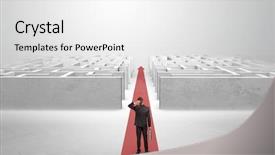  Presentation with red carpet limosine - PPT layouts featuring carpet arrow between two maze background and a white colored foreground