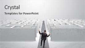  Presentation with red carpet - PPT theme with carpet arrow between two maze background and a  colored foreground