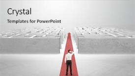  Presentation with red carpet ceremony - Cool new presentation theme with carpet arrow between two maze backdrop and a  colored foreground