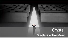  Presentation with maze - PPT theme enhanced with carpet arrow between two maze background and a gray colored foreground