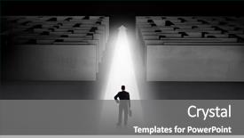  Presentation with springing ahead - Presentation design having carpet arrow between two maze background and a gray colored foreground