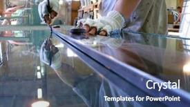  Presentation with carpet - Beautiful slide set featuring carpet installation - glazier backdrop and a ocean colored foreground