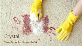  Presentation with liquid detergent - Cool new presentation theme with carpet with sponge and detergent backdrop and a soft green colored foreground