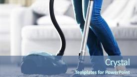  Presentation with room cleaning - Amazing PPT layouts having carpet with vacuum cleaner backdrop and a ocean colored foreground