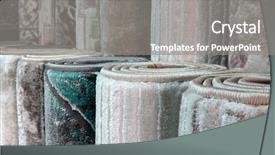 Presentation with roll fabric in store room - Slides enhanced with carpets variety selection rolled up background and a gray colored foreground