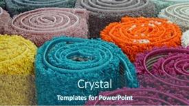  Presentation with punjab carpets - Audience pleasing presentation design consisting of carpets variety selection rolled up rugs shop store backdrop and a ocean colored foreground