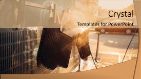  Presentation with car - Audience pleasing PPT theme consisting of carpets washing with high pressure backdrop and a coral colored foreground