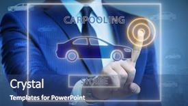  Presentation with carpooling - Audience pleasing PPT theme consisting of carpool - businessman in carpooling and carsharing backdrop and a ocean colored foreground