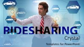  Presentation with carpooling - Audience pleasing PPT theme consisting of carpool - businessman in carpooling and carsharing backdrop and a light blue colored foreground