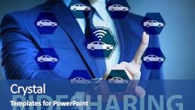  Presentation with carpooling - Amazing slide set having carpool - businessman in carpooling and carsharing backdrop and a ocean colored foreground