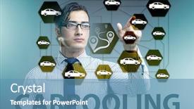  Presentation with carpooling - Slide deck with carpool - businessman in carpooling and carsharing background and a teal colored foreground