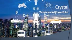  Presentation with carpooling - Presentation design consisting of carpool - ridesharing and carpooling concept background and a  colored foreground