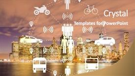  Presentation with carpooling - Beautiful PPT theme featuring carpool - ridesharing and carpooling concept backdrop and a  colored foreground