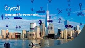  Presentation with carpooling - Colorful presentation theme enhanced with carpool - ridesharing and carpooling concept backdrop and a  colored foreground