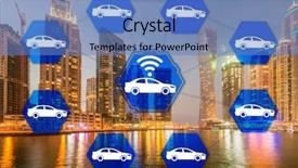  Presentation with carpooling - Colorful slide set enhanced with carpool - ridesharing and carpooling concept backdrop and a teal colored foreground