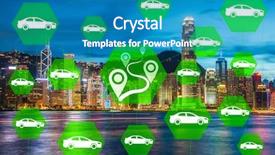  Presentation with carpooling - Slide deck having carpool - ridesharing and carpooling concept background and a teal colored foreground