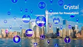  Presentation with carpooling - Slide deck enhanced with carpool - ridesharing and carpooling concept background and a teal colored foreground