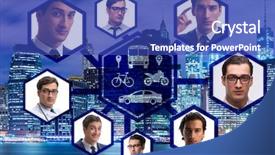  Presentation with carpooling - Presentation with carpool - ridesharing and carpooling concept background and a cobalt blue colored foreground