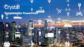  Presentation with carpooling - Colorful presentation theme enhanced with carpool - ridesharing and carpooling concept backdrop and a teal colored foreground