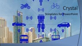  Presentation with carpooling - Cool new presentation theme with carpool - ridesharing and carpooling concept backdrop and a teal colored foreground