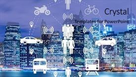  Presentation with carpooling - Slide set featuring carpool - ridesharing and carpooling concept background and a light blue colored foreground