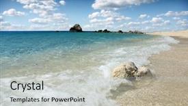  Presentation with sand - Audience pleasing slides consisting of carribbean - idyllic tropical sand beach backdrop and a  colored foreground