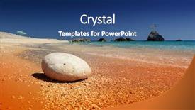  Presentation with sand - PPT theme featuring carribbean - idyllic tropical sand beach background and a  colored foreground