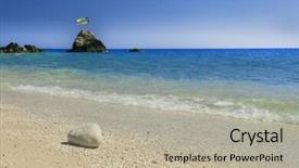  Presentation with sand - PPT theme enhanced with carribbean - idyllic tropical sand beach background and a  colored foreground