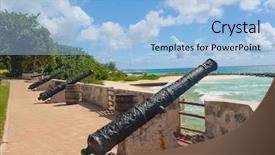  Presentation with caribbean - Colorful slide set enhanced with carribbean - needham's point is a medieval backdrop and a light blue colored foreground