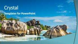  Presentation with turquoise beach - Amazing presentation theme having carribean - anse sous d'argent beach backdrop and a gray colored foreground
