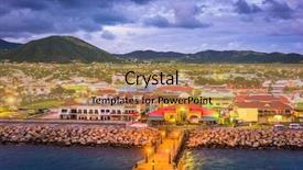  Presentation with carribean - Colorful slide deck enhanced with carribean - basseterre st kitts and nevis backdrop and a yellow colored foreground