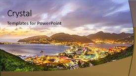  Presentation with carribean - Slide deck consisting of carribean - philipsburg sint maarten dutch antilles background and a light blue colored foreground