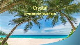  Presentation with turquoise beach - Slide deck consisting of carribean - tropical beach with palm background and a  colored foreground