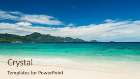  Presentation with carribean - Audience pleasing slides consisting of carribean - tropical beach with turquoise water backdrop and a cream colored foreground