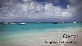 Presentation with carribean - Cool new slide deck with carribean beach in la datcha backdrop and a  colored foreground