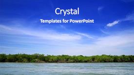  Presentation with carribean - Beautiful PPT theme featuring carribean landscape on isla grande backdrop and a cobalt blue colored foreground