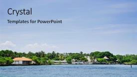  Presentation with carribean - PPT theme having carribean landscape on isla grande background and a light blue colored foreground