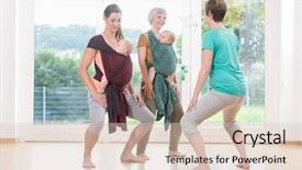  Presentation with pelvis - Theme having carrier - young women wearing babies background and a lemonade colored foreground