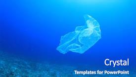  Presentation with ocean pollution - Amazing presentation design having carrier bag pollution in ocean backdrop and a gray colored foreground