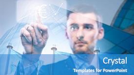  Presentation with pressure washing business proposal pre - Slide set featuring carrier future - business man press euro button background and a teal colored foreground