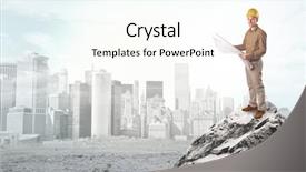  Presentation with investments - Cool new presentation design with carrier future - young architect looking to ruined backdrop and a cream colored foreground