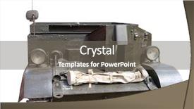  Presentation with gun - Presentation theme enhanced with carrier isolated with clipping path background and a gray colored foreground