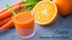  Presentation with orange juice - Cool new presentation theme with carrot and orange fresh juice backdrop and a ocean colored foreground