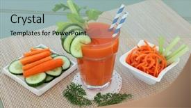  Presentation with celery - PPT layouts enhanced with celery and cucumber health drink background and a light gray colored foreground