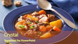  Presentation with beef - PPT layouts consisting of carrot in blue plate background and a red colored foreground