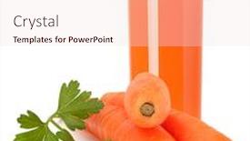  Presentation with juice - Presentation featuring carrot juice glass and carrot tubers isolated on white background background and a lemonade colored foreground