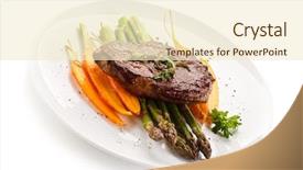  Presentation with burger - Audience pleasing PPT theme consisting of carrot on white background backdrop and a cream colored foreground