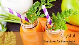  Presentation with smoothie - Presentation design enhanced with carrot-orange-smoothie-healthy-lifestile background and a gold colored foreground