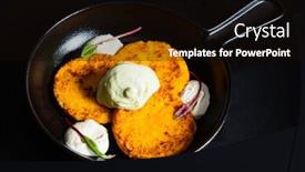  Presentation with black - Presentation theme consisting of carrot-pancakes-on-the-black background and a black colored foreground
