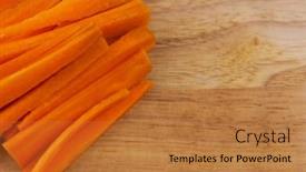  Presentation with cutting board - Audience pleasing PPT layouts consisting of carrot-raw-cut-into-strips backdrop and a gold colored foreground